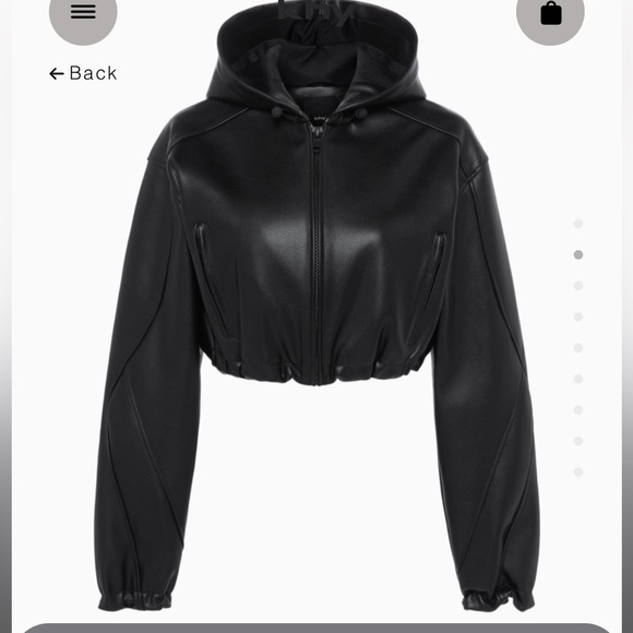 Khy | Jackets & Coats | Khy Black Faux Leather Cropped Hooded